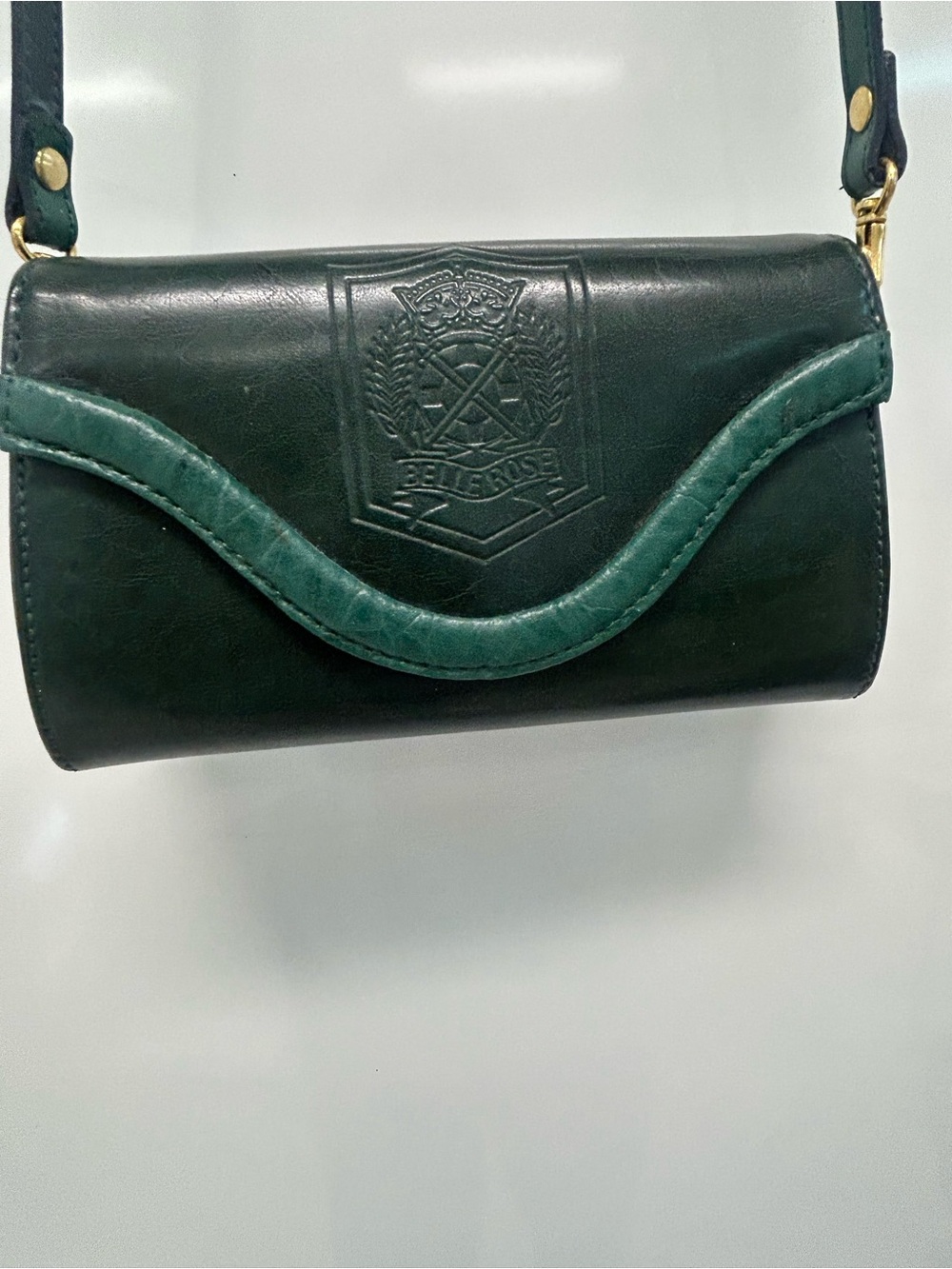Vintage Bellerose Green Leather structured Crossbody Bag